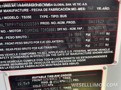 2016 Temsa TS 35E Motorcoach - Motorcoach for Sale in Pasadena, MD - Photo 14