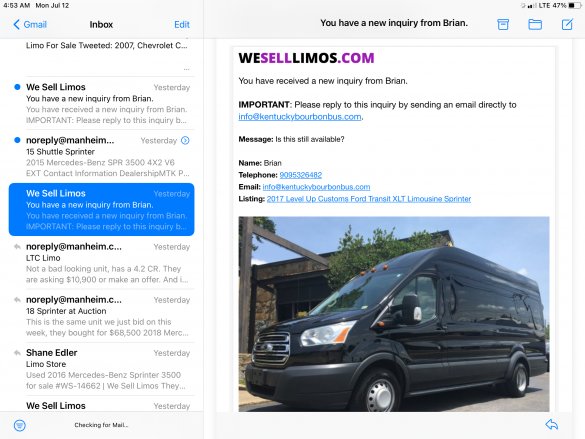 2018 Ford E-450 Limo Bus for Sale in Key, AL - Main Photo